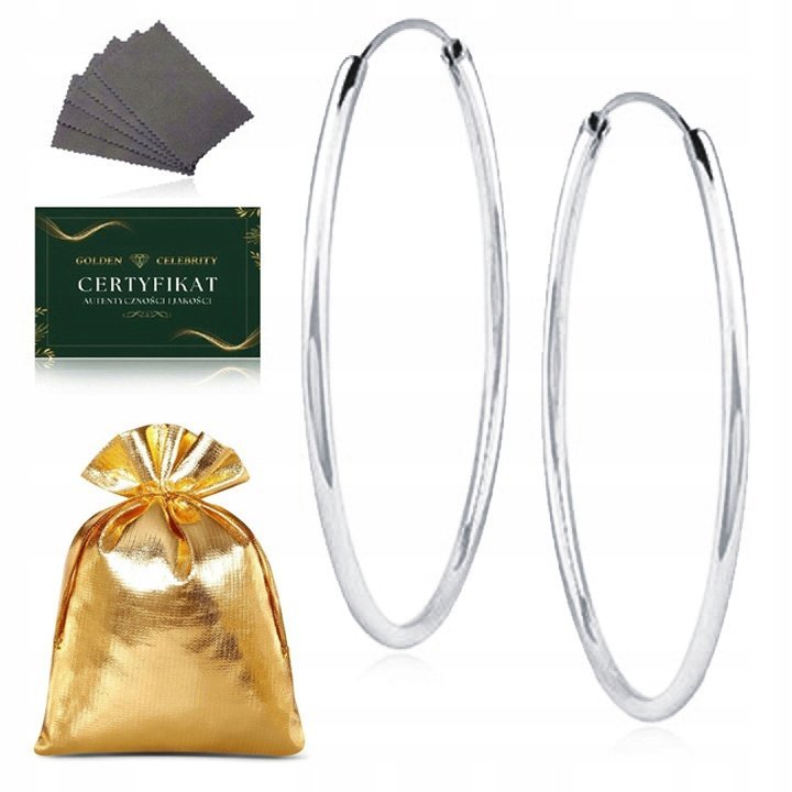 KOLCZYKI SREBRNE KÓŁKA, KOŁA 3 CM SREBRO PRÓBY 925 RODOWANE NIE CIEMNIEJĄ