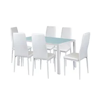 Stoły z krzesłami - Liana 6+1 étkező garnitúra fehér - miniaturka - grafika 1