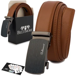 Pasek męski skórzany klamra automatyczna brązowy Beltimore A45 brązowy, beżowy r.115-130 cm - Paski Pasek męski skórzany klamra automatyczna brązowy Beltimore A45 brązowy, beżowy r.115-130 cm - Paski - miniaturka - grafika 1