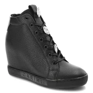 Sneakersy damskie - Czarne Sneakersy Carinii Damskie Stylowe Obuwie - miniaturka - grafika 1