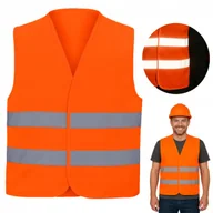 Odzież robocza - Kamizelka odblaskowa OSTRZEGAWCZA drogowa BHP robocza na rower motocykl 2XL - miniaturka - grafika 1