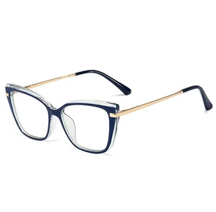 Okulary kocie do komputera damskie z filtrem BLUE Light zerówki 2577-1 - Okulary korekcyjne, oprawki, szkła - miniaturka - grafika 1