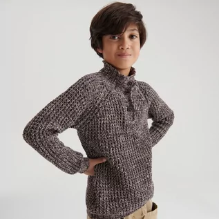 Swetry dla chłopców - Reserved - Melanżowy sweter z golfem - Fioletowy - grafika 1