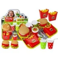 Zabawy w naśladowanie dorosłych - Zestaw hamburger frytki z tacką Leantoys - miniaturka - grafika 1