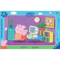 Puzzle - Ravensburger Puzzle 15 el Ramkowe Raven Peppa przy Komputerze - miniaturka - grafika 1