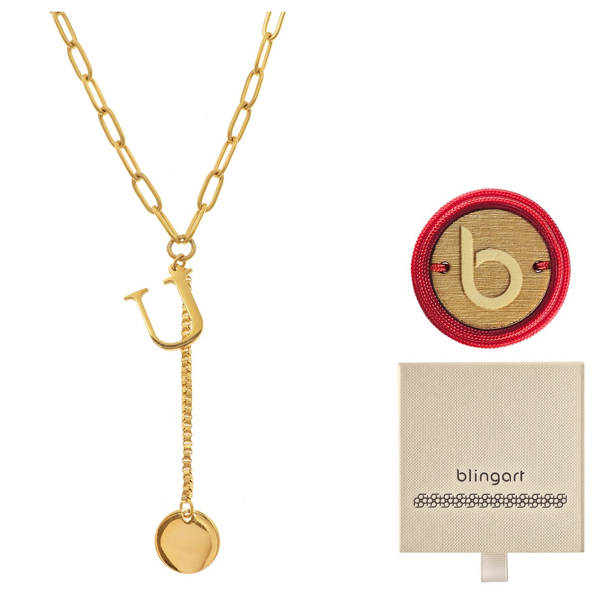 Naszyjnik Celebrytka Łańcuszek Literka U