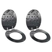 Deski sedesowe - Deski klozetowe wolnoopadające, 2 szt., MDF, wzór w krople wody - miniaturka - grafika 1