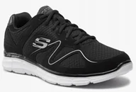 Buty sportowe męskie - Skechers Buty Męskie Sportowe Satisfaction Flash Czarne 46 Eu - miniaturka - grafika 1