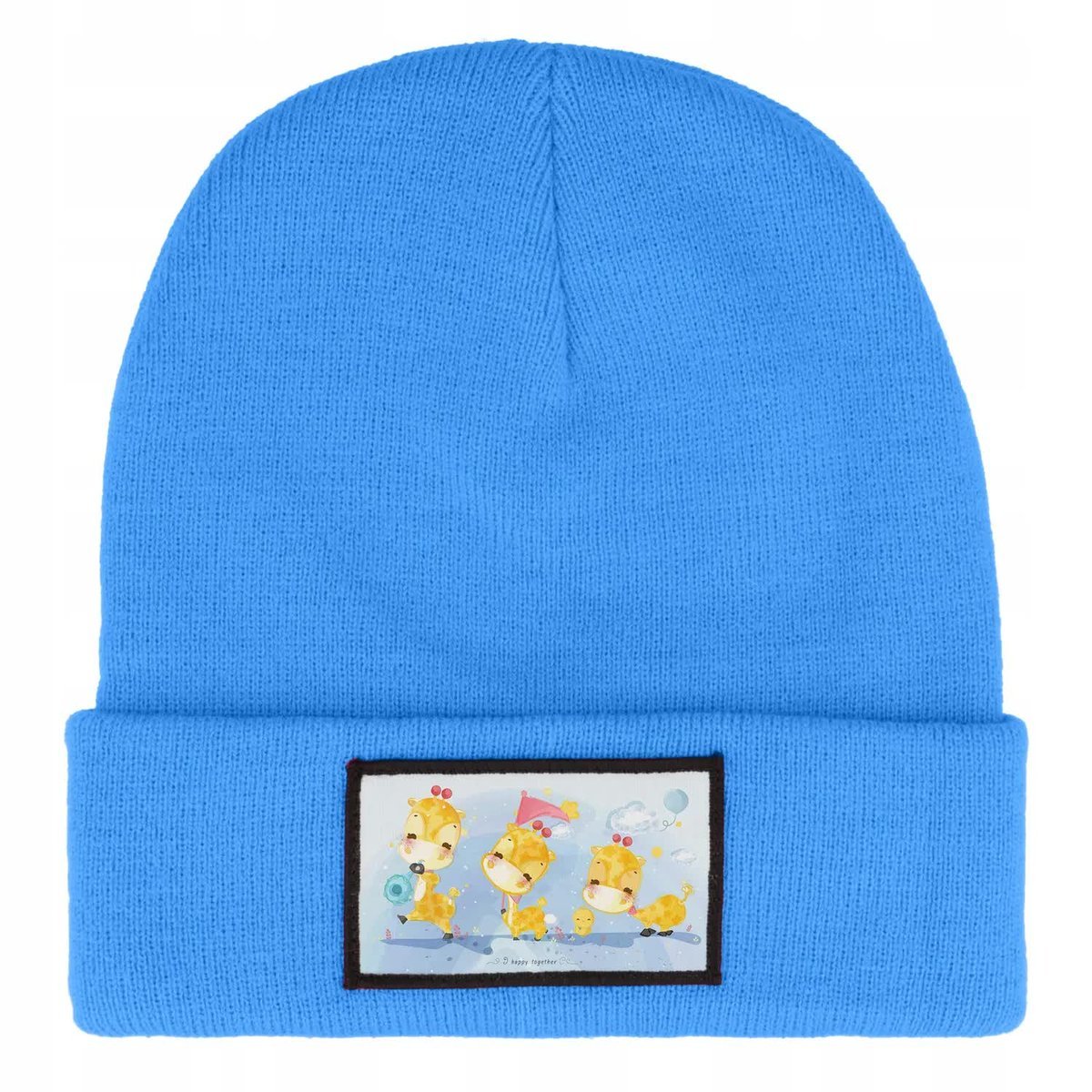 CZAPKA BEANIE ZIMOWA CIEPŁA NIEBIESKA DLA DZIECI Z MOTYWEM STUART MIX WZORY