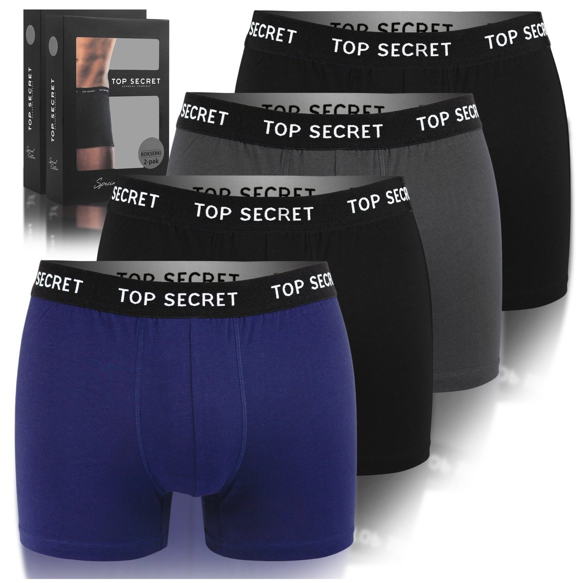 TOP SECRET Bokserki Męskie Bawełniane 4pak Rozmiar M