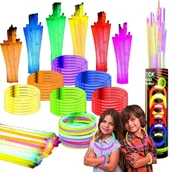 Biżuteria dla dzieci - Świecące Bransoletki Fluorescencyjne Opaski Światło Chemiczne 100 Pałeczki - miniaturka - grafika 1