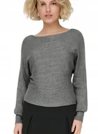 Swetry damskie - ONLY SWETER DAMSKI SZARY Z DŁUGIM RĘKAWEM PRĄŻKOWANY M JQA - miniaturka - grafika 1