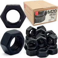 Śruby i nakrętki - Nakrętka sześciokątna M20 6-kątna metryczna DIN 934 czarna kl. 10.9 5kg - miniaturka - grafika 1