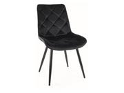 Krzesła - Krzesło tapicerowane RALPH VELVET czarne SIGNAL - miniaturka - grafika 1