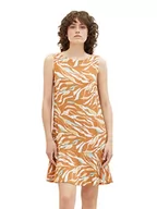 Sukienki - TOM TAILOR Sukienka damska 1037234, 31758-Brown Abstract Leaf Design, 32, 31758 - Brązowy wzór Abstract Leaf, 32 - miniaturka - grafika 1