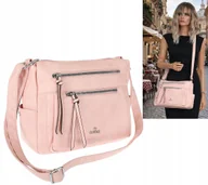 Torebki damskie - Torebka Damska Listonoszka Modna Pojemna Torba na Ramię L791A różowa - miniaturka - grafika 1