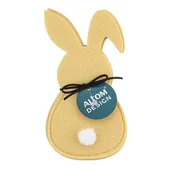 Obrusy i serwetki - Komplet etui filcowe na sztućce zając 15 x 8,5 cm żółty 4 sztuki - miniaturka - grafika 1