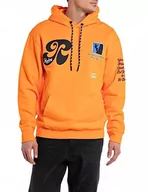 Bluzy męskie - Replay Męska bluza z kapturem i kapturem, pomarańczowa (Ultra Orange 727), S, Ultra Orange 727, S - miniaturka - grafika 1
