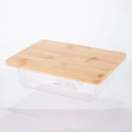 Tace i patery - Patera bambusowa z kloszem plastikowym 25 x 19,5 x 7,5 cm - miniaturka - grafika 1