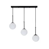 Lampy sufitowe - POMPEI LAMPA WISZĄCA CZARNY 3X40W E27 KLOSZ BIAŁY - miniaturka - grafika 1