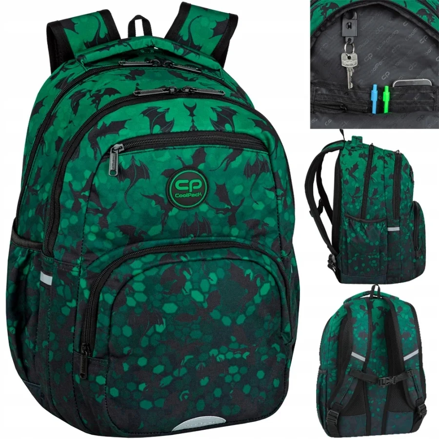 PLECAK SZKOLNY SMOKI 3D DLA CHŁOPAKA 30L MŁODZIEŻOWY KLASA 1-3 COOLPACK