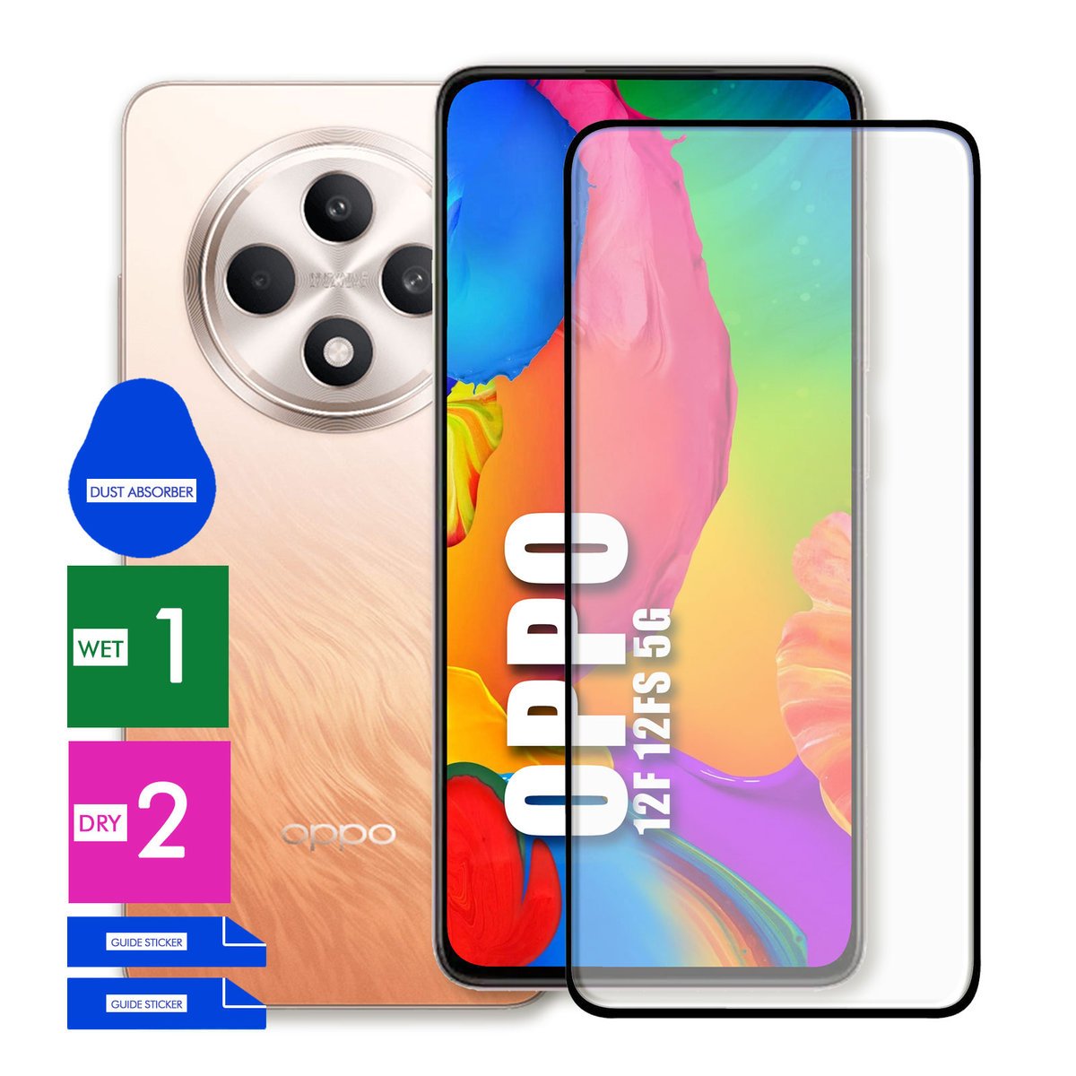 SZKŁO OCHRONNE DO OPPO RENO 12F 12FS 5G HARTOWANE 9H PEŁNE CAŁY EKRAN 5D
