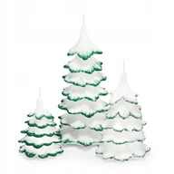 Świece - ZESTAW ŚWIEC OZDOBNYCH CHOINKA 3szt kolor ZIELONY - miniaturka - grafika 1