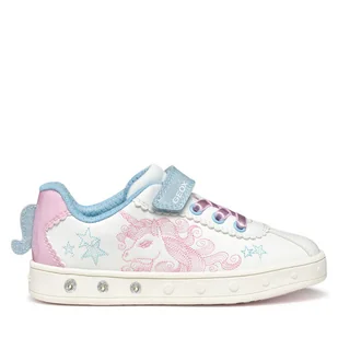 Sneakersy Geox J558WA 0BCKC C0406 D Biały - Buty dla dziewczynek - miniaturka - grafika 1