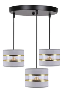 Szara nowoczesna potrójna lampa wisząca - D256 N1-E57 - Lampy sufitowe - miniaturka - grafika 1
