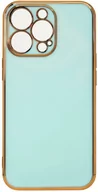 Etui i futerały do telefonów - Lighting Color Case etui do iPhone 12 Pro Max żelowy pokrowiec ze złotą ramką miętowy - miniaturka - grafika 1