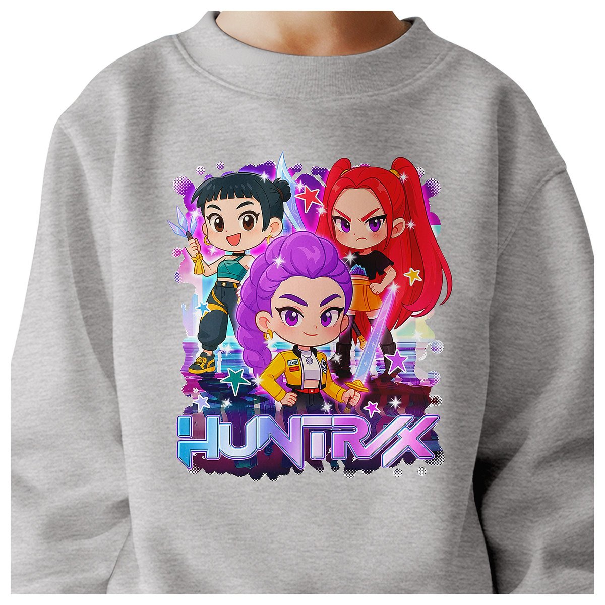 BLUZA DZIECIĘCA KPOP DEMON HUNTERS HUNTRIX 122-128 BAWEŁNIANA JAKOŚĆ