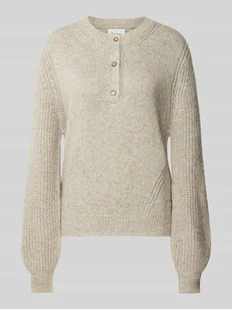 Sweter z dzianiny z okrągłym dekoltem - Swetry damskie - miniaturka - grafika 1