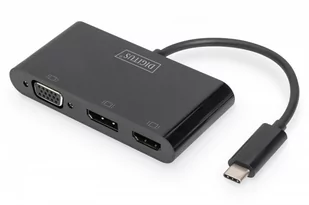 Digitus Adapter graficzny HDMI/DP/VGA 4K 60Hz UHD FHD na USB C z audio DA-70859 - Huby USB - miniaturka - grafika 1