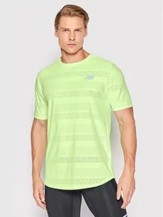 Koszulki sportowe męskie - New Balance Koszulka techniczna Speed MT13277 Zielony Athletic Fit - grafika 1