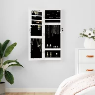 Szafki łazienkowe - Vidaxl Wisząca Szafka Na Biżuterię, Z Lustrem, Biała, 30X8,5X90 Cm - miniaturka - grafika 1