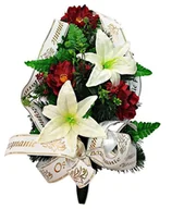 Sztuczne kwiaty - WIĄZANKA NA POGRZEB KWIATY NA GRÓB OSTATNIE POŻEGNANIE - miniaturka - grafika 1