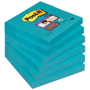 Bloczki 3M POST-IT 76x76mm niebieskie Super Sticky opakowanie 6 bloczków x 90kartek 654-6SS-EB - Notesy i bloczki - miniaturka - grafika 1