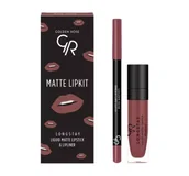 Szminki - Golden Rose Matte Lipkit Zastaw do Ust Rose Taupe R-MLK-RST - miniaturka - grafika 1