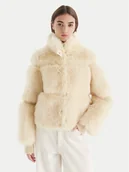 Płaszcze damskie - Patrizia Pepe Futro 2O0174 E077 W405 Écru Regular Fit - miniaturka - grafika 1