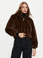 Płaszcze damskie - Liu Jo Futro WF4223 E0946 Brązowy Regular Fit - miniaturka - grafika 1