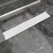 Syfony - vidaXL vidaXL Kratka odpływowa, liniowa, 730x140 mm, wzór w kropki, stal nierdzewna - miniaturka - grafika 1