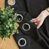 Zasłony - JODEŁKA Zasłona gotowa na przelotkach, szerokość 140cm x wysokość 250cm, kolor 111 czarny 724330/ZGP/111/140250/1 - miniaturka - grafika 1