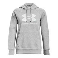 Bluzy damskie - Damska Bluza UNDER ARMOUR UA RIVAL FLEECE BIG LOGO HDY 1379501-012 – Szary - miniaturka - grafika 1