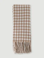 Apaszki i szaliki damskie - Szalik w beżową kratę - miniaturka - grafika 1