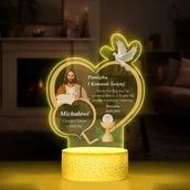 Pamiątka Pierwszej Komunii Świętej - Lampka LED L 3D z nadrukiem na szkle akrylowym dla chłopca na komunię - miniaturka - grafika 1