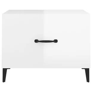 Lumarko 2 stoliki kawowe, metalowe nogi, białe, połysk, 50x50x40 cm - Ławy i stoliki kawowe - miniaturka - grafika 8