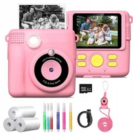 Aparaty natychmiastowe - Aparat fotograficzny dla dzieci cyfrowy NATYCHMIASTOWY z drukarką + WKŁADY - miniaturka - grafika 1