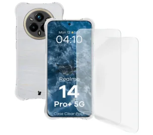 Bizon Elastyczne etui + 2x folia na ekran Case Clear Pack do Realme 14 Pro Plus 5G - Etui i futerały do telefonów - miniaturka - grafika 1
