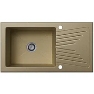 Zlewozmywaki - EOS Zlewozmywak granitowy z ociekaczem BARICCO piaskowy - miniaturka - grafika 1