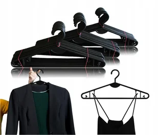 Wieszak Na Ubrania Wieszaki Ubraniowe Na Odzież Uniwersalne Czarne 100szt - Wieszaki do szafy Wieszak Na Ubrania Wieszaki Ubraniowe Na Odzież Uniwersalne Czarne 100szt - Wieszaki do szafy - miniaturka - grafika 1